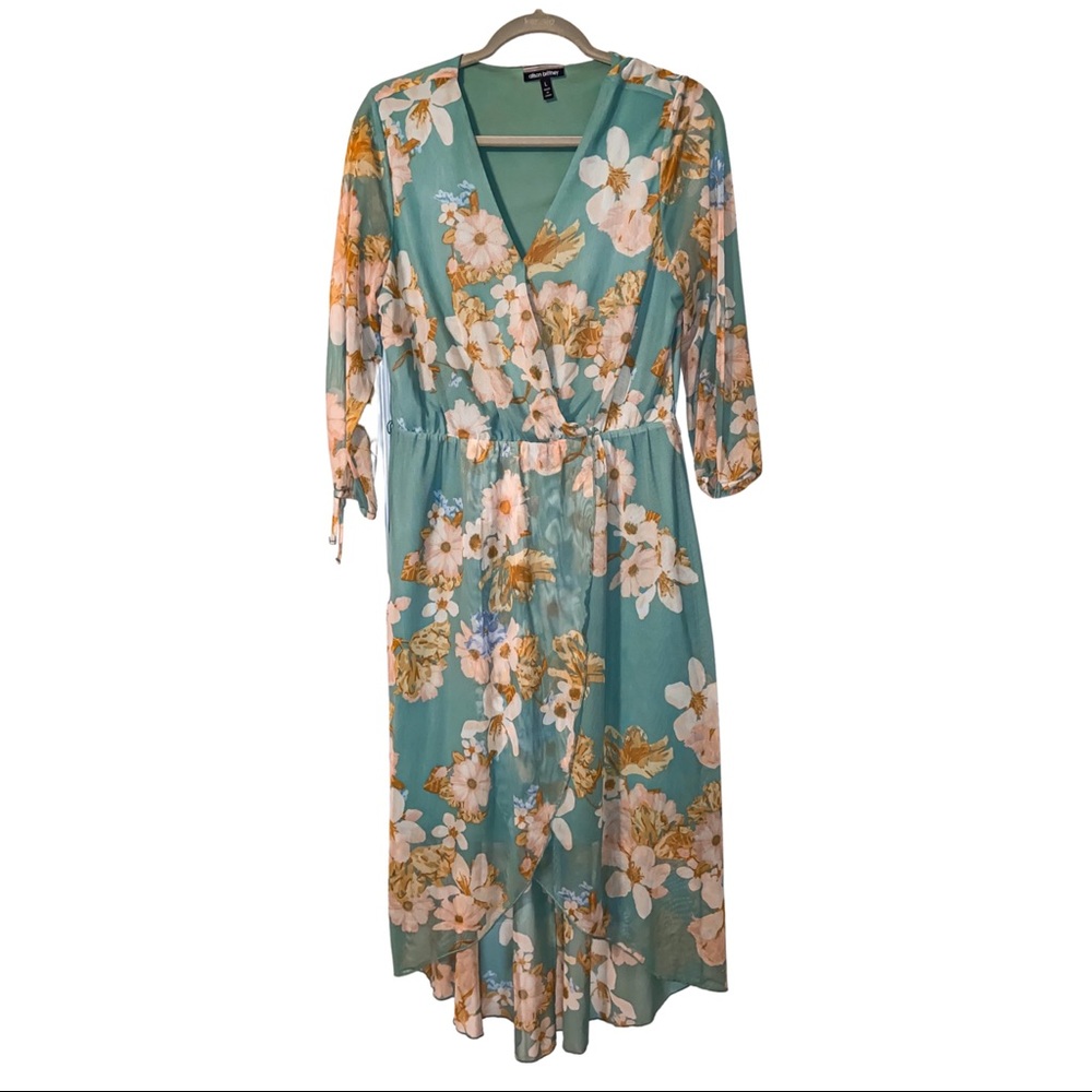 Allison Brittney Floral Faux Wrap Dress